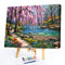 Frameless Oil Paint By Numbers River Flower Trees DIY Canvas Picture Kit
