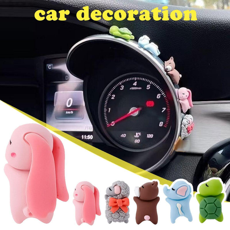 5stk Auto Dekoration Niedlichen Cartoon Tiere Actionfiguren Ornament Neu.