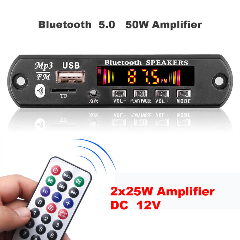 Bluetooth Compatible 5.0 Decoder Board 12V with Remote Controller for Amplifier