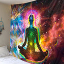 Multifunction Meditation Man Wall Tapestry Hanging Blanket Beach Camp Rug
