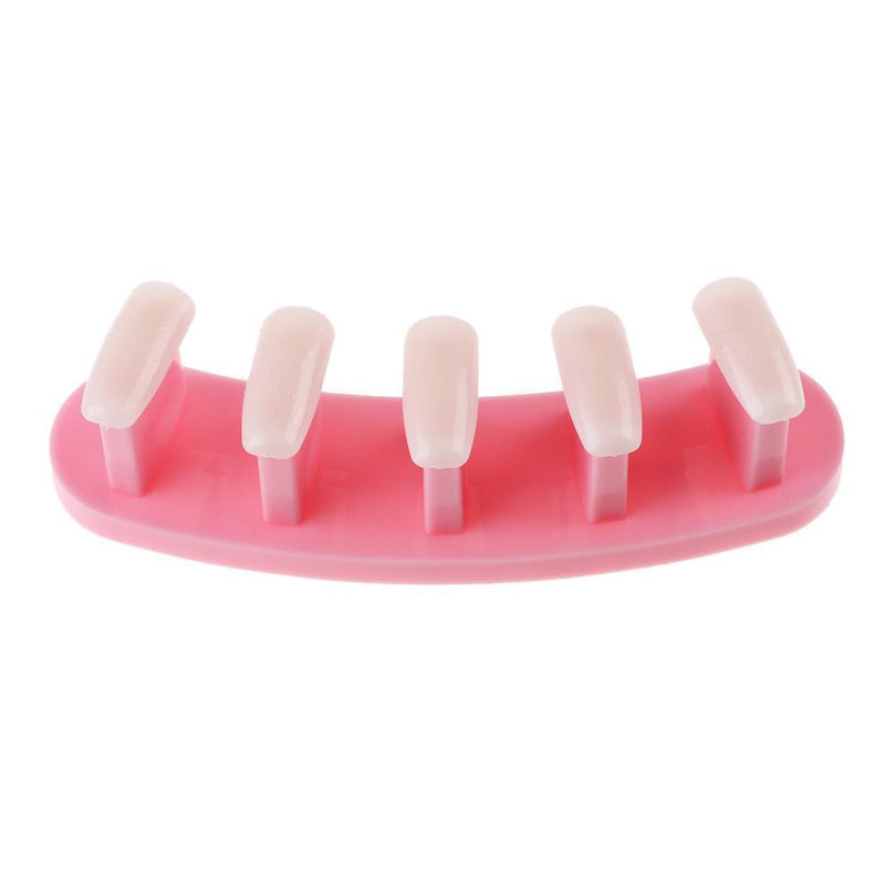 3 in 1 Nail Holder Practice Training Display Stand w/15pcs Nail Tips (Pink)