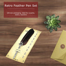 Calligraphy Feather Dip Pen+5 Nib Writing Quill Fountain Pen (Dark Brown) Newly