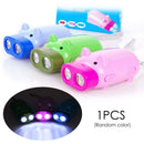 Cute Led Emergency Light Piggy Flashlight Manual Flashlight Hand-pressed