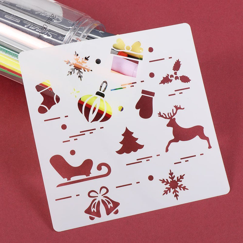 DIY Craft Scrapbooking Merry Christmas Layering Stencils Painting Template