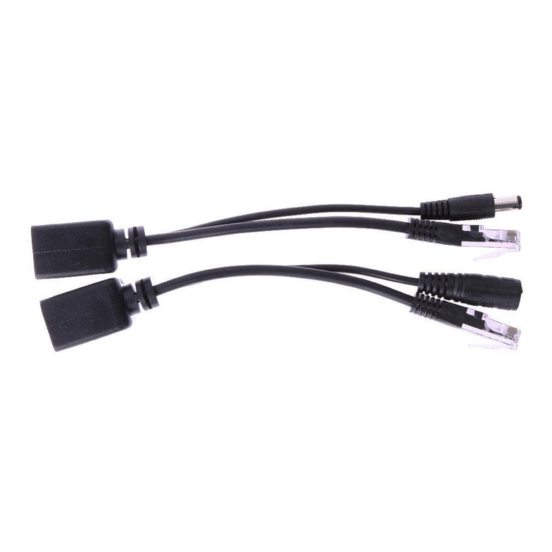 Power Over Ethernet PoE Adapter Injector + Splitter Kit PoE Cable Black