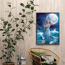 Moon Elf Girl 5D DIY Mosaic Rhinestone Picture Full Round Drill Diamond Paint