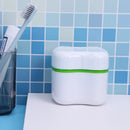 Denture Box Bathroom Travel Denture Cup False Tooth Cleaning Container (E) Newly