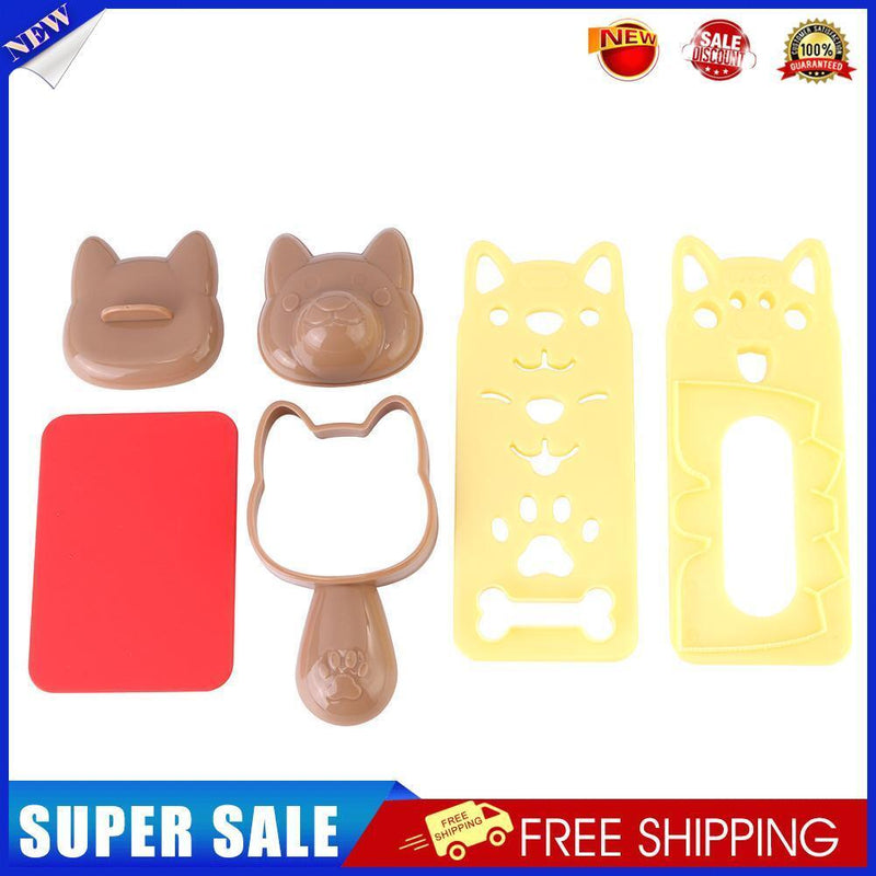 5pcs/Set Cute Dog Sushi Nori Rice Ball Mold Kitchen DIY Bento Press Maker
