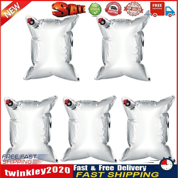 5pcs 20L Aluminum Foil BIB Bag Beer Wine Juice Storage Bag-in-Box with Tap Newly