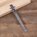 Stainless Steel Ruler with Detachable Clip Length Depth Gauge Straight Rulers