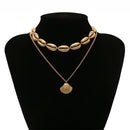 Women Cowry Seashell Pendant Multilayer Shell Necklace Beach Jewelry Bohemian