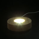 Crystal Orgonite Pyramid Lamp Base Decor Wooden LED Display Holder (White) Newly