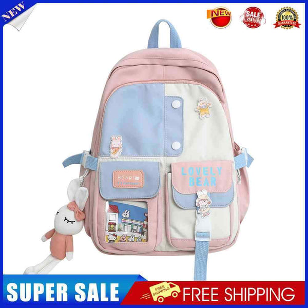 #A Backpack Preppy Style Hit Color School Students Laptop Shoulder Bookbags