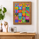 Abstract Hearts Oil Paint By Numbers Kits Canvas Picture Wall Art DIY Craft