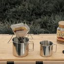 Folding Coffee Filter-Stainless Steel Coffee Powder Stand for Picnic Hiking