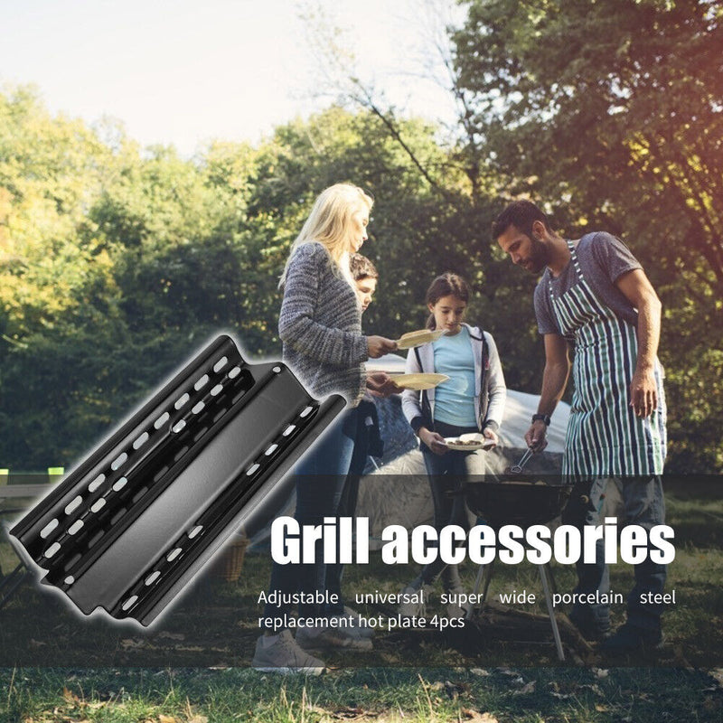 4pcs Adjustable Grill Heat Plate Shield Tent Kits BBQ Grill Replacement Parts