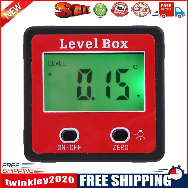 Digital Display Inclinometer Spirit Level Box Protractor Angle Finder Gauge