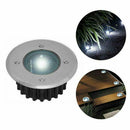 Solar Powered LED Decking Floor Spot Lights White Steel Garden Lamp Q6V9