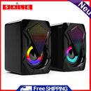X2 RGB Computer Speakers USB Powered 3Wx2 Bass Speakers for Desktop Laptop PC