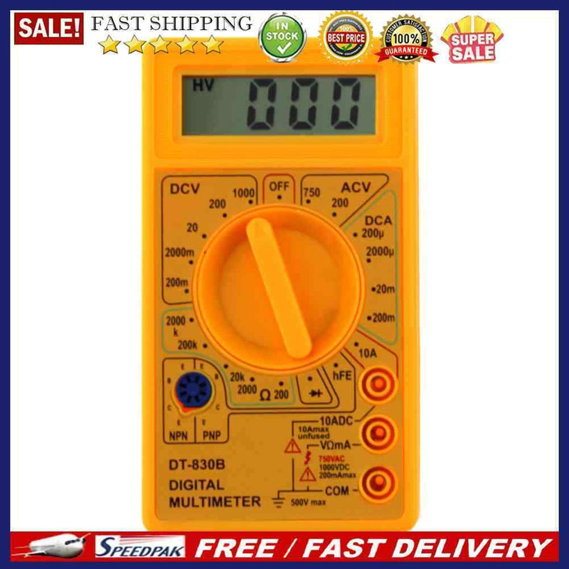 DT-830B LCD Digital Multimeter AC/DC 750/1000V Amp Volt Ohm Tester Meter