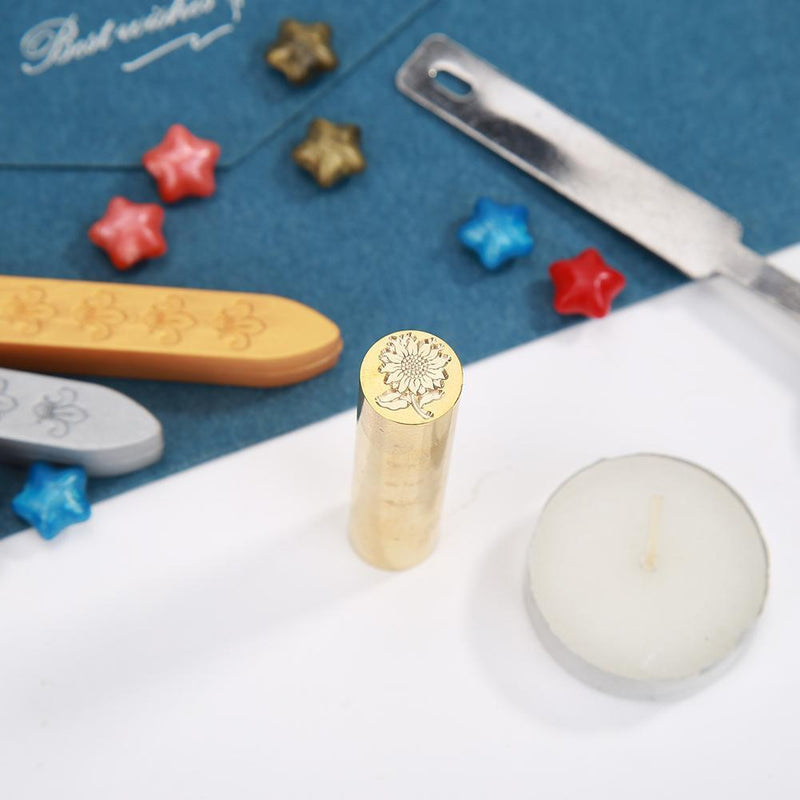 Cylindrical Brass Envelope Sealing Stamp for Document Customs Wedding Invit