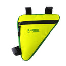Triangle Cycling Front Tube Frame Pouch Bag Holder Saddle(Yellow+Green)
