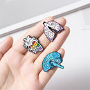 Oil Badge Cartoon Clothes Lapel Pin Brooch Brain Lung Enamel Pins Anatomy Heart
