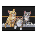 14CT DIY Three Cats Stamped Embroidery Full Cross Stitch Art Handicraft Gifts