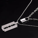 Steel Chain Party Jewelry Collar Chain Necklace Punk Choker Key Lock Pendant