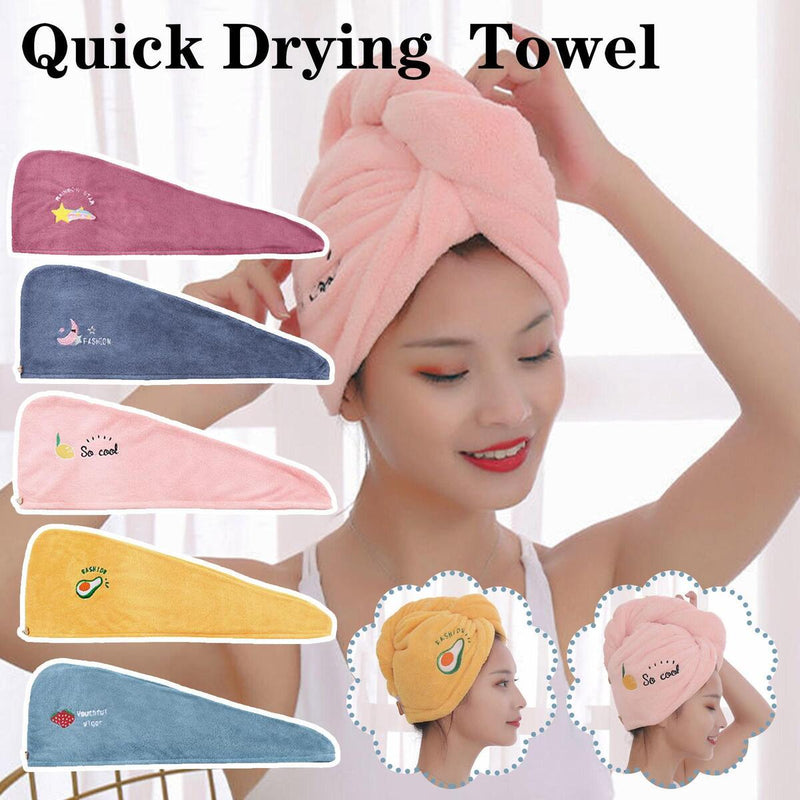 Hair Turban | Microfibre Head Wrap | Quick Dry Drying Bath Shower Hat Cap Pink~