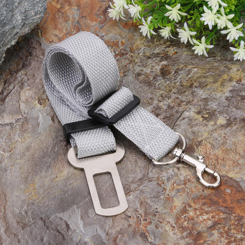 Car Pet Dog Seat Belt Puppy Safety Seatbelt Dog Harness Lead Clip (Grey) Newly