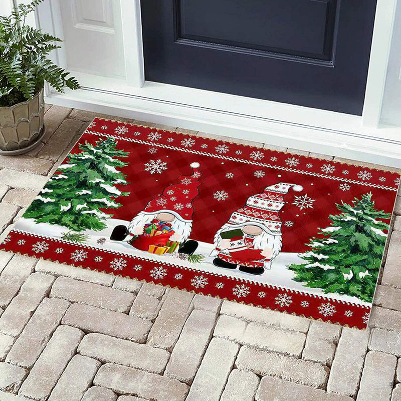 Christmas Gnome Dwarf Doormat Merry Christmas Welcome Carpet Door Rug (1) Newly