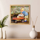 Full Embroidery DIY Canvas Stamped 11CT Cross Stitch Boy with Dogs Ornaments Kit