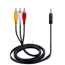 Male to Male Audio Video AV Cable Adapter Wire 3.5mm Jack to 3 RCA AUX Cable