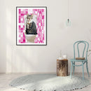 5D DIY Diamond Painting Pink Mosaic Cat Full Round Drill Mosaic Kit Wall Pi