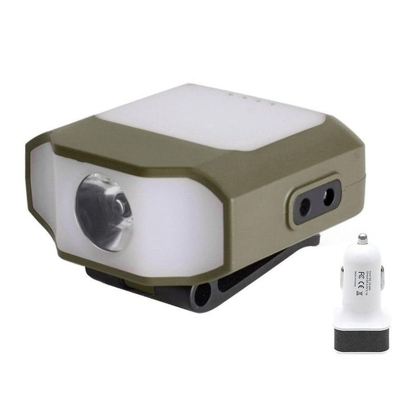 Waterproof Sensor Camping Headlamp COB LED Cap Clip Head Lamp (NO Car Charger)