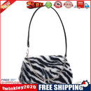 Retro Animal Chain Underarm Bags Purse Women Plush Top-handle Clutch (5)