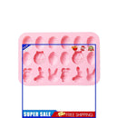 Fondant Moulds Easter Egg & Bunny Chocolate Cake Molds 18 Cavities (Pink)
