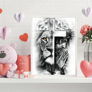 Double Cross Frameless Picture Oil Paint By Numbers Hand Painted Picture Kit
