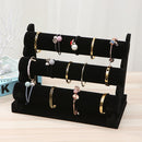 Velvet Bracelet Bangle T-Bar Rack Watch Jewelry Display Stand (Black3 Tier)