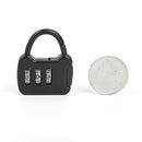 Zinc 3 Digit Code Combination Password Lock Mini Carrying Case Lock (Black)