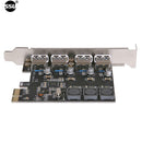 PCI-E To USB 3.0 PCIE Expansion Controller Card 4-Port PCI Express Hub Adapter