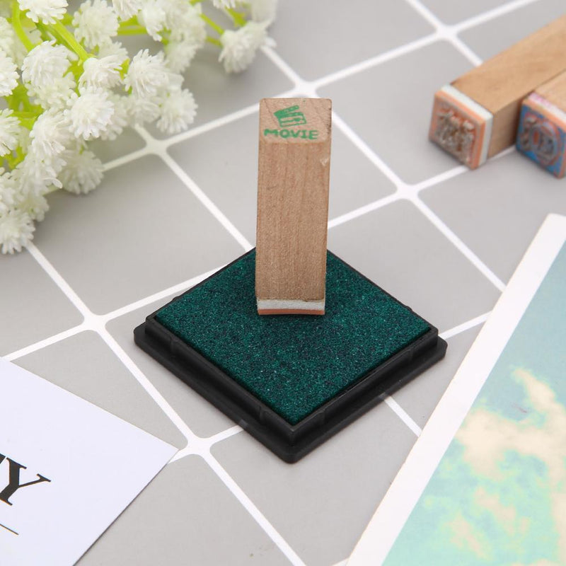 Fingerprint Square Stamp Inkpad for DIY Scrapbook Card Making Craft (Green)