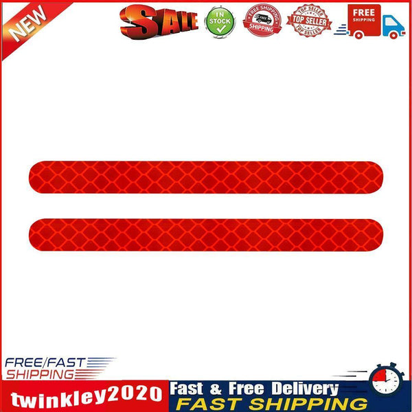 2x Car Reflector Stickers Rearview Mirror Reflective Warning Tape (Red) Newly