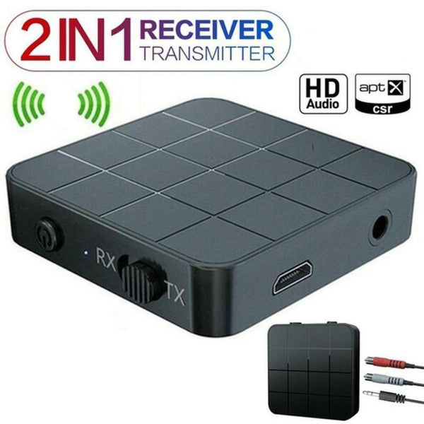 Wireless Bluetooth 5.0 Transmitter&Receiver Audio Adapter 2in1 3.5mm Aux V7B4