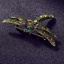 Women Crystal Dragonfly Brooch Pin Insects Accessory Retro Jewelry Crafts Decor