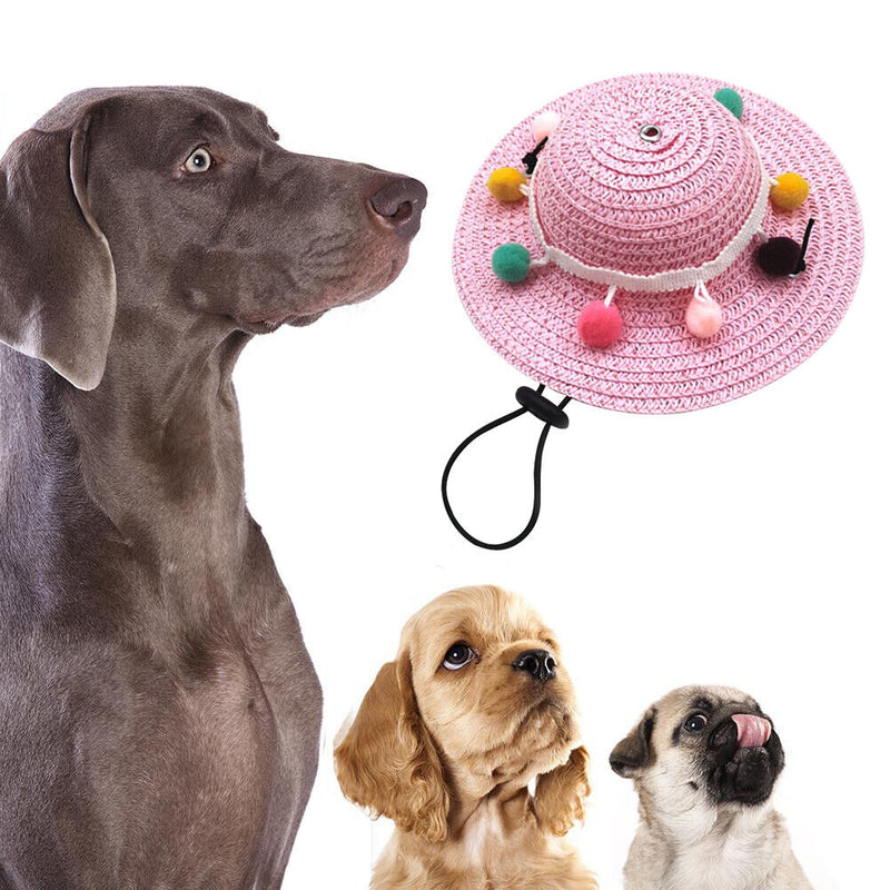 Colorful Adjustable Dog Straw Cool Sun Hats Puppy Pet Cat Costume Pet Supplies