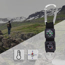 3 in 1 Outdoor Survival Tool Carabiner Key Ring with Compass+Thermometer