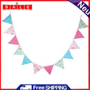 Powlance Bunting Chain for Wedding, 12 Flags, 3.2m, Pink Floral