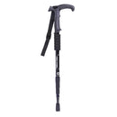 Trekking Pole 4 Sections T Shape Telescopic Hiking Walking Cane (Black)